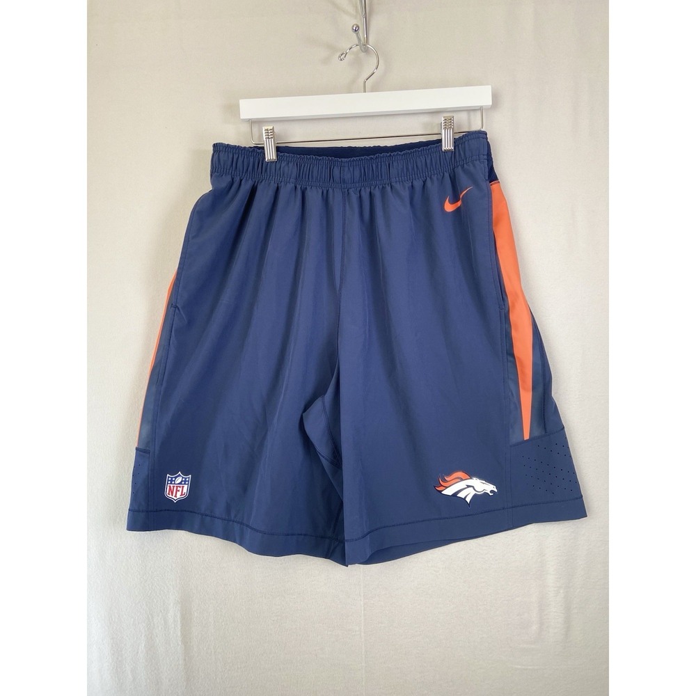 Nike Dri-Fit Denver Broncos Mens Size XL NFL Team Shorts Navy Blue Athletic